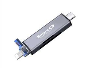 SmartQ C350TL SD Card Reader for iPhone / Android، USB C 3.0، and USB A 2.0 Super Speed Memory Card Adapter for PC، Laptop، Mac، يدعم Micro SD / SD / SDHC / SCXC