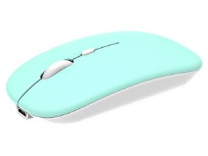 ماوس بلوتوث لاسلكي لجهاز Apple iPad iPhone MacBook Android Samsung Tablet Phone ثنائي الوضع قابل لإعادة الشحن 2.4G فأرة كمبيوتر محمولة لأجهزة الكمبيوتر المحمول التي تعمل بنظام Windows والكمبيوتر الشخصي والكمبيوتر المكتبي وجهاز استقبال USB (أخضر فاتح)