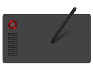 لوح رسم ، VEIKK A15 10x6 بوصة لوحة رسم مع 12 مفتاح اختصار ، 8192 مستوى ضغط وقلم خالٍ من البطارية ، 20 طرفًا إضافيًا ، لوح رسم لنظام التشغيل Win / Mac / Linux / Android OS (أحمر)