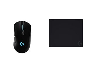 Logitech G703 Lightspeed Wireless Gaming Mouse مقابض جانبية مطاطية - لوحة ماوس ألعاب صلبة من Logitech G440 ، مُحسّنة لأجهزة استشعار الألعاب ، ملحقات ألعاب Mac والكمبيوتر الشخصي ، 340 × 280 × 5 ملم