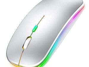 ماوس لاسلكي led لجهاز MacBook Air MacBook Pro Mac iMac Laptop Chromebook Win8 / 10 كمبيوتر سطح المكتب (فضي LED)