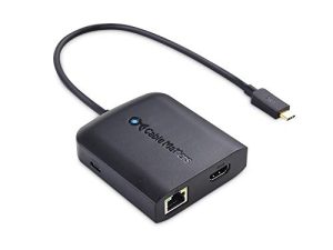 Cable Matters USB C Hub مع HDMI 4K و 80 W Charging و Gigabit Ethernet و 3 X USB باللون الأسود - USB-C و Thunderbolt 4 / USB4 / Thunderbolt 3 متوافق مع Surface Pro و MacBook Pro و Dell XPS
