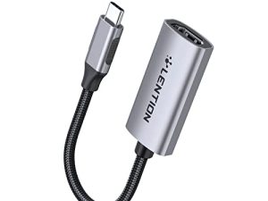 محول LENTION USB C إلى HDMI 4K @ 60Hz ، HDMI إلى USB C متوافق مع 2021-2016 MacBook Pro 13/15/16 ، iPad / Surface / Mac Air الجديد ، Samsung S22 / S20 / S10 / Note 21/20 ، معتمد من برنامج التشغيل الثابت ( CU607 ، رمادي فلكي)