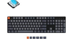 Keychron K5 SE قابل للتبديل السريع بلوتوث لاسلكي فائق النحافة / لوحة مفاتيح ميكانيكية سلكية USB ، تخطيط بالحجم الكامل 104-Key Keyboard مع Gateron Blue Switch ذو إضاءة خلفية بيضاء LED لنظام التشغيل Mac و Windows