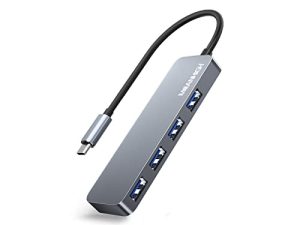 MEANHIGH USB C Hub 4-Port Type C 3.0 Adapter for Laptop Multiple USB C to USB Splitter USB C Docking Station متوافق مع MacBook Mac Mini Surface Pro PS4 PC Flash Drive Mobile HDD