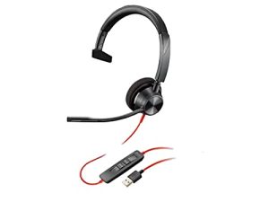 بلانترونكس - Blackwire 3310 - سماعة أذن واحدة سلكية (أحادية) مزودة بميكروفون بوم - USB-A للاتصال بجهاز الكمبيوتر و / أو جهاز Mac - يعمل مع Teams (معتمد) والتكبير والمزيد