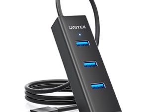 Unitek 4-Port USB 3.0 Hub ، 4 Ft Long Cable USB Extension Multi Port Splitter with Micro USB Charging Port متوافق مع Windows PC ، Laptop ، Flash Drive ، لوحة مفاتيح ماوس لاسلكية 1.2 M - أسود
