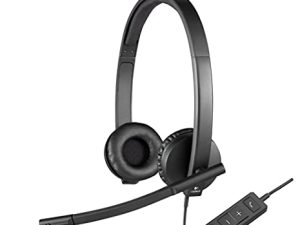 سماعة رأس سلكية من لوجيتك H570e ، سماعات رأس استريو مع ميكروفون لإلغاء الضوضاء ، USB ، عناصر تحكم مدمجة مع زر كتم الصوت ، مؤشر LED ، كمبيوتر شخصي / ماك / كمبيوتر محمول - أسود