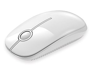 Unipows Wireless Mouse - 2.4G فأر كمبيوتر محمول نحيف مع مستقبل نانو ، فأرة ضوئية محمولة أقل ضوضاء لأجهزة الكمبيوتر المحمول والكمبيوتر الشخصي والكمبيوتر المحمول والكمبيوتر وماك (أبيض)