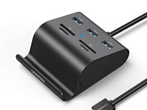 UGREEN USB Card Reader USB 3.0 Hub 3 Ports with SD TF MS M2 Card Adapter and Phone Stand Dock Combo for iMac MacBook Pro Air Macbook Retina Mac Mini Windows Surface Pro IdeaPad PC LaptopTablet تابلت