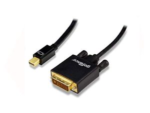 Gofanco Gold Plated 10 Feet Mini DisplayPort to DVI Adapter Cable - Thunderbolt Male to Male for MacBook و Mac Mini و Microsoft Surface Pro و Google Chromebook Pixel وأجهزة الكمبيوتر المحمولة Mini DisplayPort