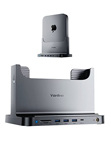 Vaydeer Mac Mini Stand Space Grey ABS Plastic Dock for Mac Mini ، 8-in-1 Dock Station Holder with power adapter ، USB 3.0 Ports / USB Hub لنقل البيانات TF / SD Card Reader HDD / SSD Slot Audio Jack Vaydeer Mac Mini Stand Space Grey ABS Plastic Dock for Mac Mini ، 8-in-1 Dock Station Holder with power adapter ، USB 3.0 Ports / USB Hub لنقل البيانات TF / SD Card Reader HDD / SSD Slot Audio Jack