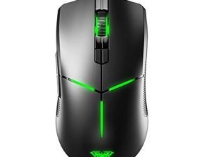 ماوس سلكي للألعاب بإضاءة خلفية RGB ، ماوس USB خفيف الوزن ومريح مع 7 أوضاع إضاءة خلفية تصل إلى 6400 نقطة في البوصة لأجهزة الكمبيوتر المحمول التي تعمل بنظام Windows (F820-Black)