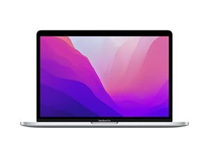 كمبيوتر محمول Apple MacBook Pro 2022 بشريحة M2: شاشة Retina مقاس 13 بوصة ، وذاكرة وصول عشوائي (RAM) سعة 8 جيجابايت ، وذاكرة SSD بسعة 256 جيجابايت ، وشريط لمس ، ولوحة مفاتيح بإضاءة خلفية ، وكاميرا FaceTime HD. الفضة (مجددة)