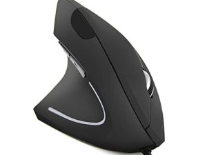 ماوس Sunffice اللاسلكي العمودي ، ماوس عمودي لاسلكي مريح ، 2.4G ماوس بصري عالي الدقة 800/1200 / 1600DPI للكمبيوتر المكتبي والكمبيوتر المحمول Mac (ماوس قابل لإعادة الشحن باليد اليسرى)