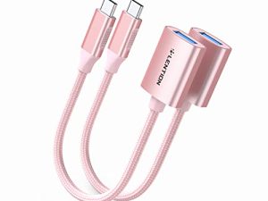 محول LENTION USB C إلى USB 3.0 [عبوتان] ، من النوع C ذكر إلى USB 3.0 أنثى ، محول OTG متوافق مع 2022-2016 MacBook Pro ، iPad Pro / Mac Air / Surface الجديد ، Chromebook ، الهاتف / الجهاز اللوحي (CB-C6-2P ، وارتفع الذهب)