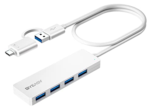 BYEASY USB Hub ، USB 3.1 C إلى USB 3.0 Hub مع 4 منافذ وكابل ممتد بطول 2 قدم ، مقسم USB محمول فائق النحافة لأجهزة MacBook ، Mac Pro / Mini ، iMac ، PS4 ، PS5 ، Surface Pro ، محرك فلاش ، Samsung (أبيض) BYEASY USB Hub ، USB 3.1 C إلى USB 3.0 Hub مع 4 منافذ وكابل ممتد بطول 2 قدم ، مقسم USB محمول فائق النحافة لأجهزة MacBook ، Mac Pro / Mini ، iMac ، PS4 ، PS5 ، Surface Pro ، محرك فلاش ، Samsung (أبيض)
