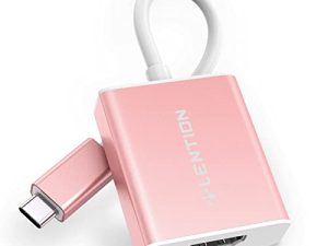 محول LENTION USB C إلى 4K HDMI رقمي AV ، محول Thunderbolt 3 إلى HDMI ، من أجل 2021-2016 MacBook Pro ، New Mac Air / iPad / Surface ، Samsung S21 / S20 ، المزيد ، معتمد من برنامج التشغيل الثابت (CB-4KHDMI ، ذهبي وردي)