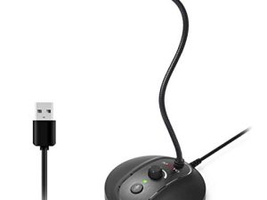 ميكروفون كمبيوتر USB مع زر كتم الصوت ، ومكثف التوصيل والتشغيل ، وسطح المكتب ، والكمبيوتر الشخصي ، والكمبيوتر المحمول ، وماك ، PS4 Mic -360 تصميم Gooseneck - التسجيل والإملاء ، YouTube ، الألعاب ، البث (Omnidirectional-JV601PRO)