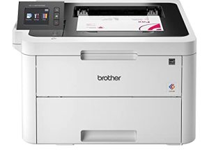 طابعة Brother HL-L3270CDWB ليزر رقمية ملونة لاسلكية مدمجة مع NFC للمكتب - طباعة فقط - شاشة لمس ملونة 2.7 بوصة ، طباعة تلقائية على الوجهين ، 25 صفحة في الدقيقة ، 250 ورقة ، كابل طابعة Tillsiy