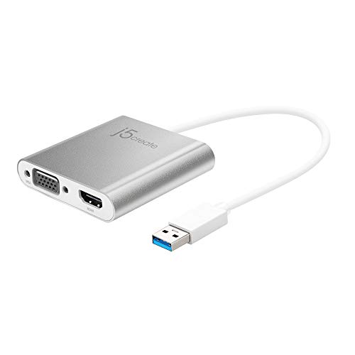 j5create USB 3.0 to Dual VGA HDMI Multi-Monitor Adapter- متوافق مع Microsoft Windows 10 / 8.1 / 8/7 (32 بت أو 64 بت) Mac OS X v10.8 أو أحدث (مع منفذ USB Type-A 3.0) j5create USB 3.0 to Dual VGA HDMI Multi-Monitor Adapter- متوافق مع Microsoft Windows 10 / 8.1 / 8/7 (32 بت أو 64 بت) Mac OS X v10.8 أو أحدث (مع منفذ USB Type-A 3.0)