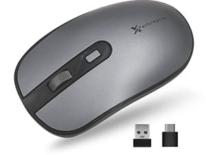 X9 Performance 2 USB C Mouse Wireless with USB-A and Type C Receiver - Multi Device Mouse - 2.4G RF USB Type C Wireless Mouse for MacBook Pro / Air، Apple Mac، iMac، Laptop، PC Computer - Space Gray