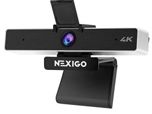 NexiGo N950 4K Zoomable Webcam with 5X Digital Zoom و Sony Senor وميكروفون ستيريو مزدوج ، وتصحيح الإضاءة المنخفضة لفرق Zoom Skype MS ، وأجهزة الكمبيوتر المحمول MAC PC Desktop