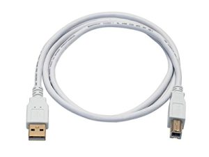 Monoprice 3ft USB 2.0 A Male to B Male 28 / 24AWG Cable - (مطلي بالذهب) - أبيض لكابل الماسح الضوئي للطابعة 15 متر لأجهزة الكمبيوتر ، Mac ، HP ، Canon ، Lexmark ، Epson ، Dell ، Xerox ، Samsung والمزيد!