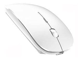 ماوس لاسلكي قابل لإعادة الشحن لأجهزة الكمبيوتر المحمول iMac Chromebook Win8 / 10 كمبيوتر سطح المكتب MacBook Pro Air (أبيض)