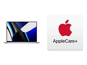2021 Apple MacBook Pro (16 بوصة ، شريحة Apple M1 Pro مع وحدة معالجة مركزية 10 أنوية ووحدة معالجة رسومات 16 نواة ، وذاكرة وصول عشوائي 16 جيجابايت ، و 1 تيرابايت SSD) - فضي AppleCare + لجهاز MacBook Pro مقاس 16 بوصة (M1)