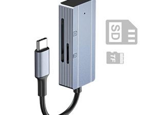 sunshot USB C SD / TF Card Reader ، Type C USB Trail Camera Viewer ، قراءة أو تشغيل الصور والفيديو من Game Cam Memory على MacBook Pro 13/15/16 ، New Mac Air / iPad Pro / Surface ، Samsung S20 / S10 / S9 / S8 والمزيد