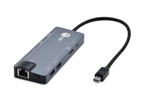 SIIG Mini DisplayPort 4K Video Docking Station ، 4K @ 30Hz HDMI 1.4 أو 4K @ 60Hz DP 1.2 USB 3.0 & Gb Ethernet Hub لـ Surface Pro 2/3/4/5 ، الكمبيوتر الشخصي ، و MacBook (Windows و Mac) JU-H30F11 -S1