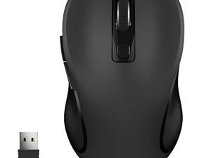 ماوس لاسلكي WisFox 2.4G لأجهزة الكمبيوتر المحمول ، فأرة كمبيوتر مريحة مع مستقبل USB و 3 مستويات قابلة للتعديل ، وماوس لاسلكي 6 أزرار لا سلكي لأجهزة الكمبيوتر المحمول التي تعمل بنظام Windows Mac (أسود)