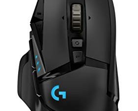 ماوس ألعاب سلكي عالي الأداء من لوجيتك G502 Hero ، مستشعر Hero 25K ، 25600 نقطة في البوصة ، RGB ، أوزان قابلة للتعديل ، 11 زرًا قابلة للبرمجة ، ذاكرة داخلية ، كمبيوتر شخصي / ماك - أسود