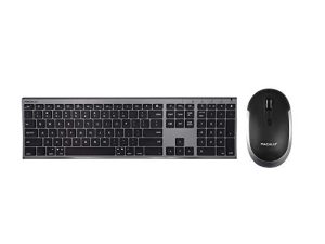 لوحة مفاتيح Macally Wireless Space Gray Bluetooth وماوس لاسلكي Bluetooth ، ملحقات MacBook المثالية