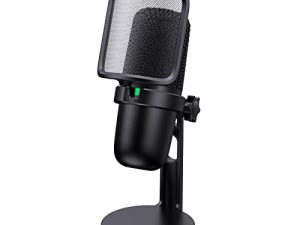 ميكروفون USB - HEMICZ Computer Condenser Gaming 192kHz Mic for PC / PS4 / PS5 / Mac، Pop Filter، Tactile Mute، Cardioid Polar Pattern، Shock Mount، Great for Streaming، Recording، Podcasts، YouTube