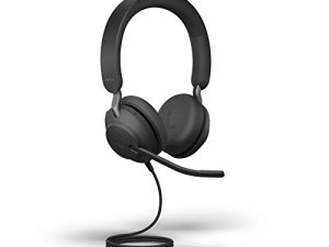 جابرا إيفولف 2 40 USB-C سماعة رأس ستريو سلكية مع خطة دعم Global Teck Priority Gold - إصدار UC - متوافق مع الهواتف الذكية والهواتف الذكية والأجهزة اللوحية وأجهزة الكمبيوتر / MAC - 24089-989-899