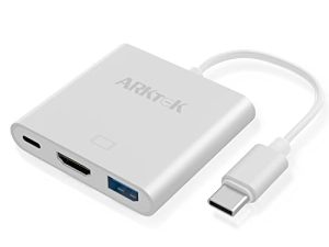 محول متعدد المنافذ من USB C إلى HDMI مع 3 في 1 (3.0 USBHDMI USB-C) منفذ 4k 30Hz MacBook HDMI محول متوافق مع Mac Pro M1 / 16-20 Air M1 / 18-20 أجهزة USB-C الأخرى (فضي)