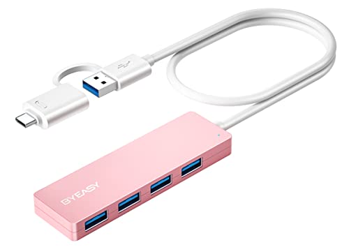BYEASY USB Hub ، USB 3.1 C إلى USB 3.0 Hub مع 4 منافذ وكابل ممتد بطول 2 قدم ، مقسم USB محمول فائق النحافة لأجهزة MacBook ، Mac Pro / Mini ، iMac ، PS4 ، PS5 ، Surface Pro ، محرك فلاش ، Samsung (وردي) BYEASY USB Hub ، USB 3.1 C إلى USB 3.0 Hub مع 4 منافذ وكابل ممتد بطول 2 قدم ، مقسم USB محمول فائق النحافة لأجهزة MacBook ، Mac Pro / Mini ، iMac ، PS4 ، PS5 ، Surface Pro ، محرك فلاش ، Samsung (وردي)