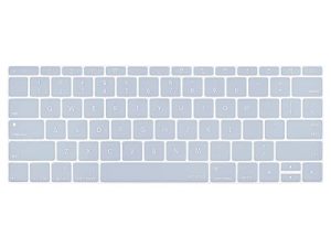 غطاء لوحة مفاتيح من السيليكون من MOSISO متوافق مع MacBook Pro 13 بوصة 2017 2016 Release A1708 بدون شريط لمس ومتوافق مع MacBook 12 inch A1534 ، Baby Blue