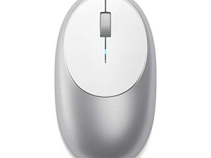 Satechi Aluminium M1 Bluetooth Wireless Mouse مع منفذ Type-C قابل لإعادة الشحن - متوافق مع Mac Mini و iMac Pro / iMac و MacBook Pro / Air و 2020/2018 iPad Pro و 2012 وأجهزة Mac الأحدث (فضي)