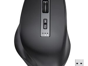 ماوس بلوتوث لاسلكي ، تصميم مريح باليد اليمنى ، ماوس كمبيوتر قابل لإعادة الشحن USB-C ، وضع ثلاثي (BT4.0 + BT4.0 + USB) مع مستقبل نانو لأجهزة MacBook والكمبيوتر المحمول و Windows و Mac و Android
