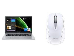 ايسر اسبير 5 A517-52-75N6 لابتوب | 17.3 "FHD IPS | الجيل الحادي عشر من Intel i7-1165G7 | Iris Xe | 16GB DDR4 | 512GB SSD | WiFi 6 | Win 11 White Wireless-Mouse ، يعمل مع Chromebook ، Windows و Mac