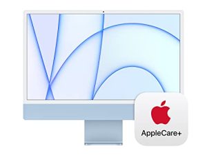 Apple 2021 iMac (24 بوصة ، شريحة M1 مع وحدة معالجة مركزية 8 أنوية و 8 أنوية GPU ، 8 جيجابايت رام ، 256 جيجابايت) - أزرق مع AppleCare + (3 سنوات)