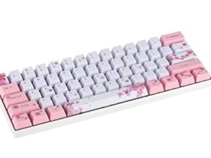 لوحة مفاتيح الألعاب السلكية ZMX Cherry Blossom Pink الميكانيكية ، 61 مفتاحًا OUTEMU صغير （GAOTE） لوحة مفاتيح ألعاب ذات تصميم مريح قابل للتبديل بالحرارة PBT من النوع C لنظام التشغيل Windows / Mac / Android (مفتاح أسود)