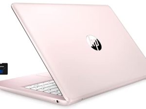 2021 HP Stream 14 inch Laptop، Intel Celeron N4020 Processor، 4GB RAM، 64GB eMMC، WiFi، Bluetooth، Webcam، HDMI، Windows 10 S with Office 365 for 1 Year + Fairywren Card (Rose Pink)