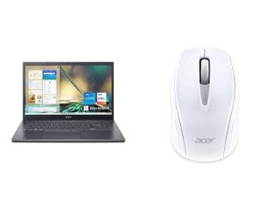 Acer Aspire 5 A515-57-53T2، 15.6 "FHD IPS، 12th Gen Intel i5-1235U، 8GB DDR4، 512GB SSD، Wi-Fi 6، Thunderbolt 4، Win 11 Home RF Wireless -Mouse، Works-with Chromebook، Windows & ماك وايت
