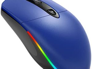 ماوس سلكي بتصميم مريح يقلل من إجهاد اليد والعضلات ، ماوس كمبيوتر USB صامت KKUOD ، ماوس 1600 نقطة في البوصة للمكتب والمنزل (أزرق ، سلكي)