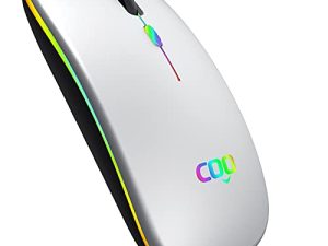 ماوس لاسلكي COO ، وضع LED نحيف مزدوج (Bluetooth 5.1 و 2.4G لاسلكي) ماوس لاسلكي قابل لإعادة الشحن مع 3 DPI قابلة للتعديل لأجهزة iPad OS 13 و MacBook و Laptop و Mac OS 10.10