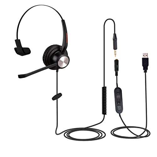 N / X One Ear 3.5 مم / USB سماعة رأس للكمبيوتر مع ميكروفون لإلغاء الضوضاء لأجهزة الكمبيوتر المحمول التعرف على صوت التنين ، تكبير ، فرق ، Ringcentral ، هاتف ناعم 3CX ، عمل مكتبي ، خفيف الوزن ومريح N / X One Ear 3.5 مم / USB سماعة رأس للكمبيوتر مع ميكروفون لإلغاء الضوضاء لأجهزة الكمبيوتر المحمول التعرف على صوت التنين ، تكبير ، فرق ، Ringcentral ، هاتف ناعم 3CX ، عمل مكتبي ، خفيف الوزن ومريح